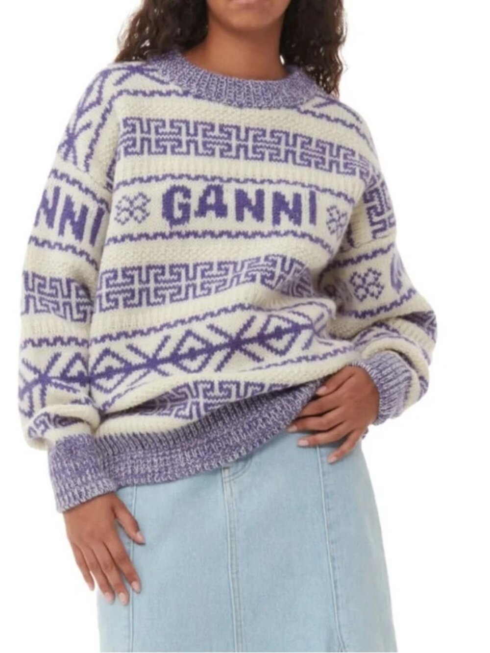 GUC GANNI Wool Logo Sweater Sz S